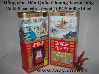 HỒNG SÂM CỦ KHÔ HÀN QUỐC - GOOD 10PCS 600g/14 củ